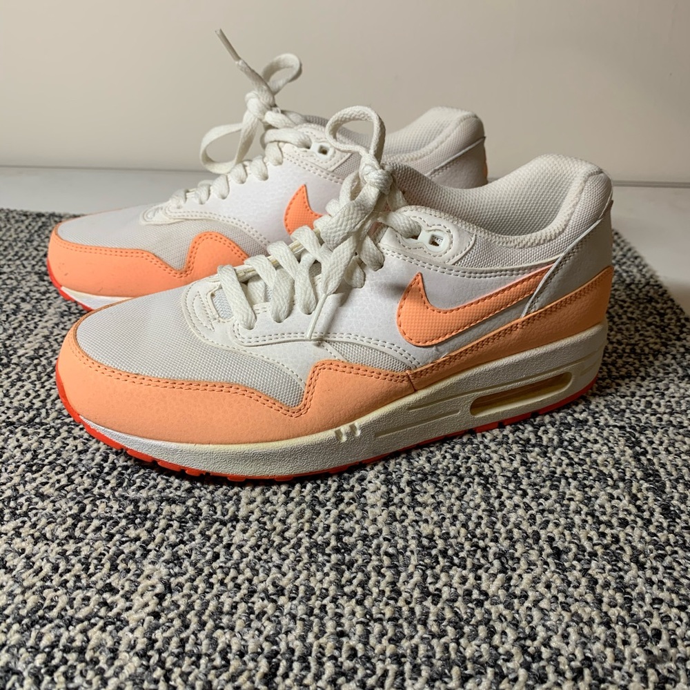 Women Nike Air Max 1 Orange and White